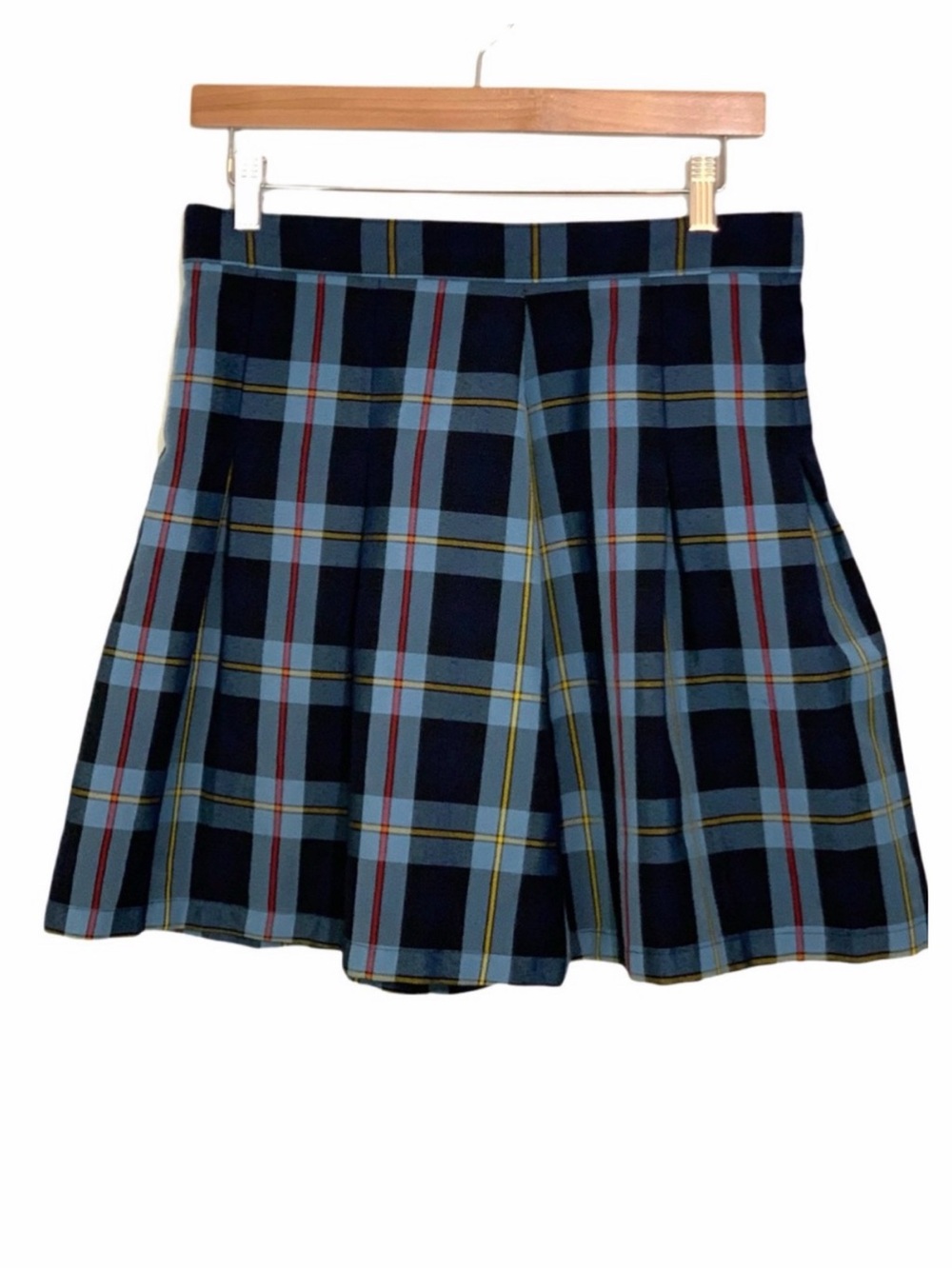 TOMMY HILFIGER High Waist Pleated Mini Skirt Blue Plaid Sz 6 Clueless Preppy